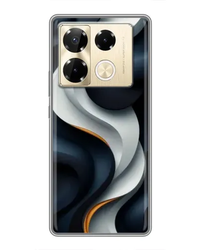 Чехол для Infinix Note 40 Pro с картинкой «Объемные черно-белые ленты» Чехол для Infinix Note 40 Pro с картинкой «Объемные черно-белые ленты»