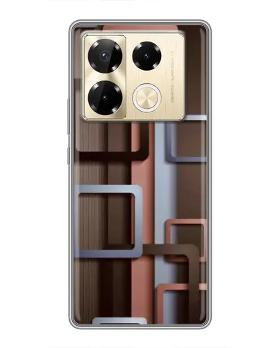 Чехол для Infinix Note 40 Pro с картинкой «Коричневые объемные квадраты» Чехол для Infinix Note 40 Pro с картинкой «Коричневые объемные квадраты»