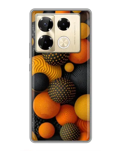 Чехол для Infinix Note 40 Pro с картинкой «Объемные оранжевые сферы» Чехол для Infinix Note 40 Pro с картинкой «Объемные оранжевые сферы»