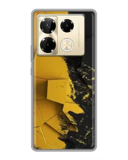 Чехол для Infinix Note 40 Pro с картинкой «Золотые осколки геометрии»