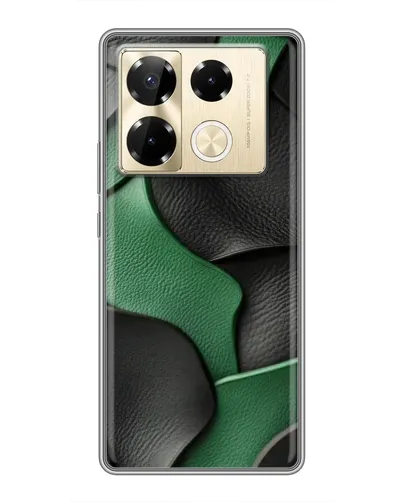 Чехол для Infinix Note 40 Pro с картинкой «Зеленые кожаные волны» Чехол для Infinix Note 40 Pro с картинкой «Зеленые кожаные волны»