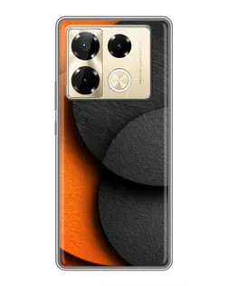 Чехол для Infinix Note 40 Pro с картинкой «Геометрия оранжевых кругов»