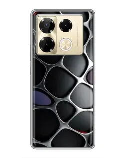 Чехол для Infinix Note 40 Pro с картинкой «Объемная темная решетка»