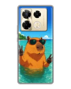 Чохол для Infinix Note 40 Pro з картинкою «Морська капібара»