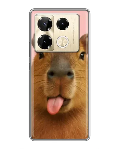 Чохол для Infinix Note 40 Pro з картинкою «Капібара з язиком»