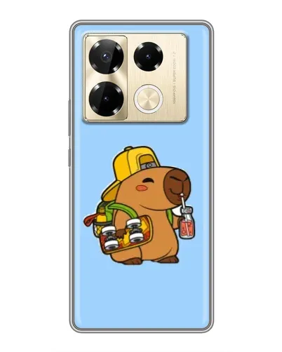 Чохол для Infinix Note 40 Pro з картинкою «Капібара на скейті»