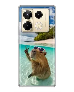 Чохол для Infinix Note 40 Pro з картинкою «Капібара на морі»