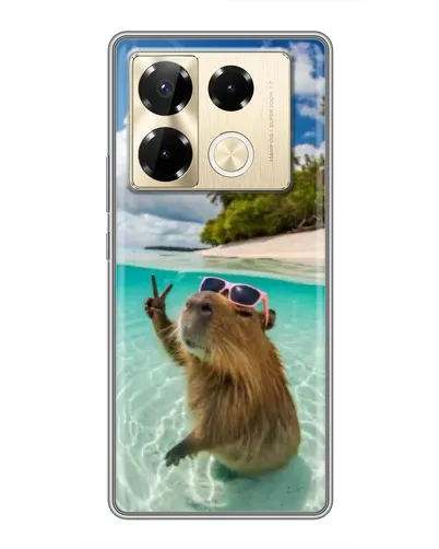 Чохол для Infinix Note 40 Pro з картинкою «Капібара на морі»