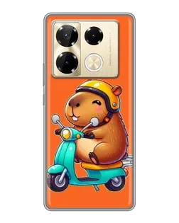 Чохол для Infinix Note 40 Pro з картинкою «Капібара на скутері»