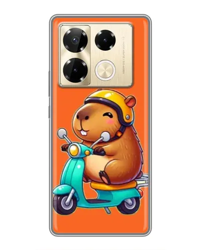 Чохол для Infinix Note 40 Pro з картинкою «Капібара на скутері»