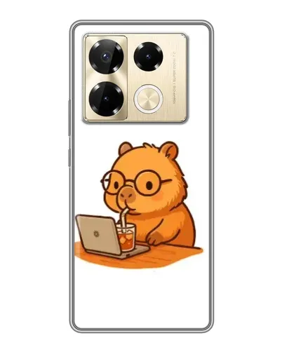 Чохол для Infinix Note 40 Pro з картинкою «Капібара з ноутбуком»