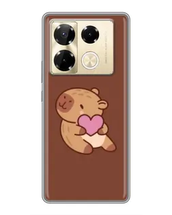 Чохол для Infinix Note 40 Pro з картинкою «Капібара з серцем»