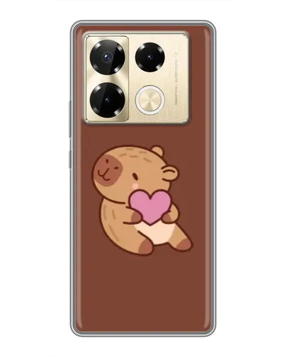 Чохол для Infinix Note 40 Pro з картинкою «Капібара з серцем»