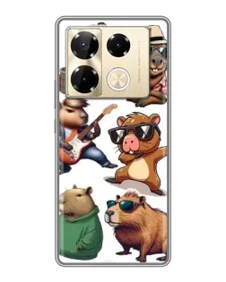 Чохол для Infinix Note 40 Pro з картинкою «Круті капібари музиканти»