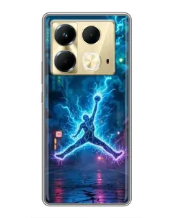Чехол для Infinix Note 40 с картинкой «Jordan Gold Jumpman»
