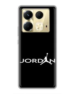 Чехол для Infinix Note 40 с картинкой «Jordan White Logo»