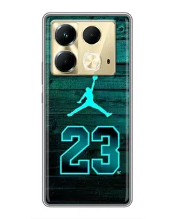 Чехол для Infinix Note 40 с картинкой «Jordan Cyan 23»