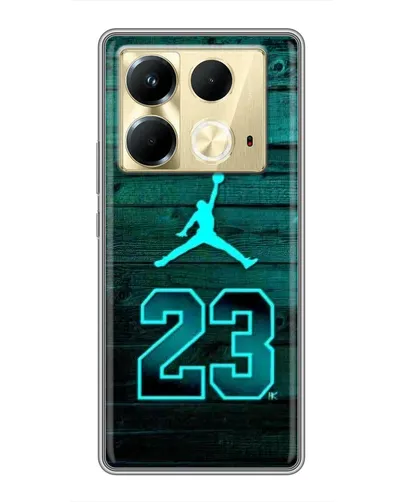Чехол для Infinix Note 40 с картинкой «Jordan Cyan 23»