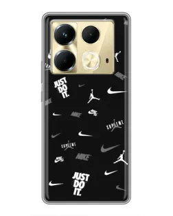 Чехол для Infinix Note 40 с картинкой «Nike Black Pattern»