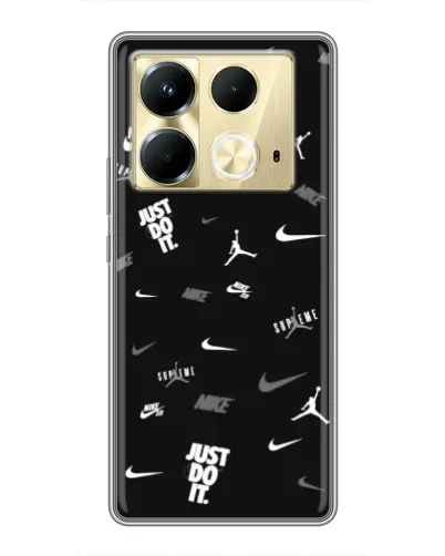Чехол для Infinix Note 40 с картинкой «Nike Black Pattern»