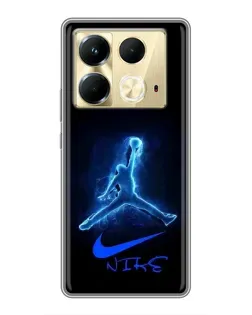 Чехол для Infinix Note 40 с картинкой «Jordan Neon Blue»