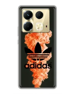 Чехол для Infinix Note 40 с картинкой «Оранжевый дым Adidas»