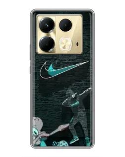 Чехол для Infinix Note 40 с картинкой «Спортивный арт Nike»
