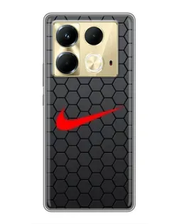 Чехол для Infinix Note 40 с картинкой «Nike — карбоновая сетка»