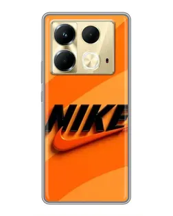 Чехол для Infinix Note 40 с картинкой «Оранжевый драйв Nike»