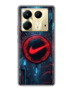 Чехол для Infinix Note 40 с картинкой «Техногенный стиль Nike»