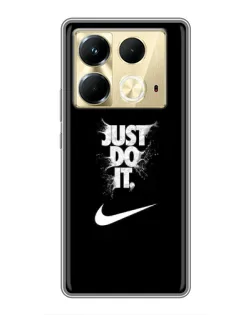 Чехол для Infinix Note 40 с картинкой «Текстовый принт Nike»