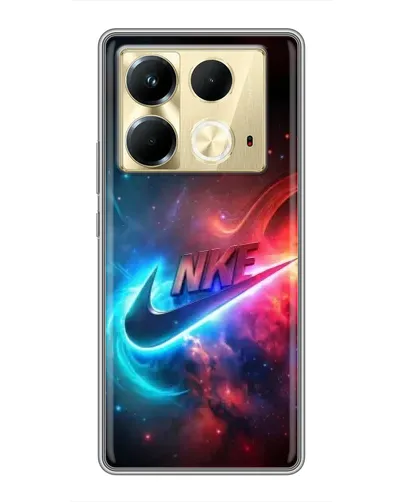 Чехол для Infinix Note 40 с картинкой «Огненный логотип Nike»