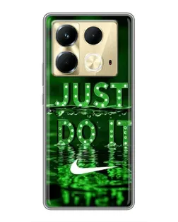 Чехол для Infinix Note 40 с картинкой «Зеленый неоновый Nike»