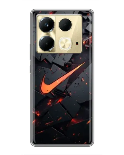 Чехол для Infinix Note 40 с картинкой «Nike — эффект разломов»