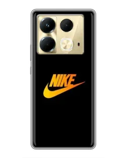 Чехол для Infinix Note 40 с картинкой «Золотой логотип Nike»