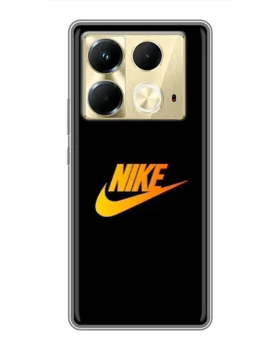Чехол для Infinix Note 40 с картинкой «Золотой логотип Nike»