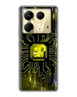 Чехол для Infinix Note 40 с картинкой «Nike — золотая искра»