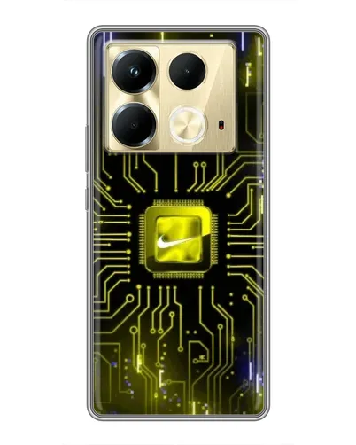 Чехол для Infinix Note 40 с картинкой «Nike — золотая искра»