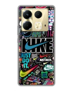 Чехол для Infinix Note 40 с картинкой «Яркий коллаж Nike»