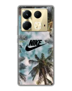 Чехол для Infinix Note 40 с картинкой «Тропический принт Nike»