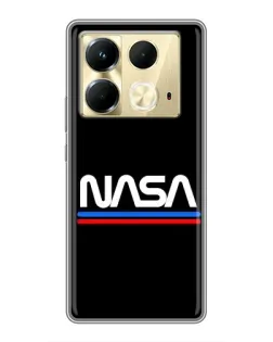 Чехол для Infinix Note 40 с картинкой «NASA — классика Red Blue»