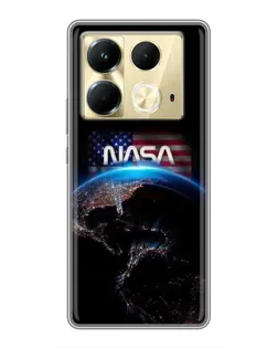 Чехол для Infinix Note 40 с картинкой «Земля из космоса NASA»