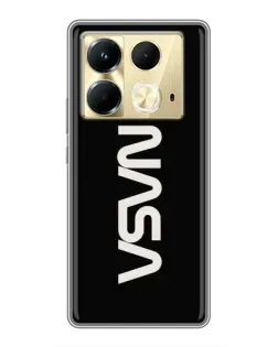 Чехол для Infinix Note 40 с картинкой «NASA — вертикальный логотип»