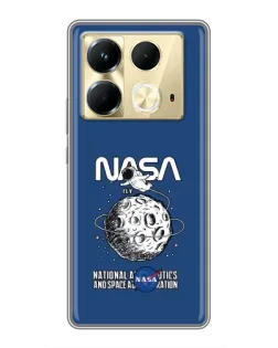 Чехол для Infinix Note 40 с картинкой «NASA — лунная миссия»