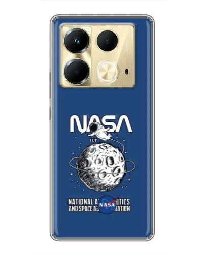 Чехол для Infinix Note 40 с картинкой «NASA — лунная миссия»