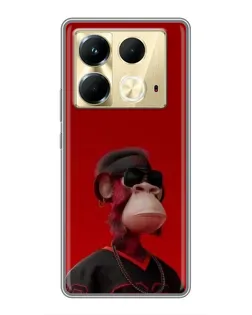 Чехол для Infinix Note 40 с картинкой «Bored Ape в красном»