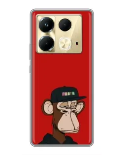 Чехол для Infinix Note 40 с картинкой «Bored Ape — красный фон»