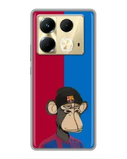 Чехол для Infinix Note 40 с картинкой «Bored Ape — фанат Барсы»