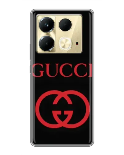 Чехол для Infinix Note 40 с картинкой «Gucci — красный логотип»