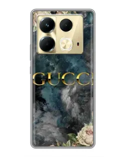Чехол для Infinix Note 40 с картинкой «Абстрактные цветы Gucci»